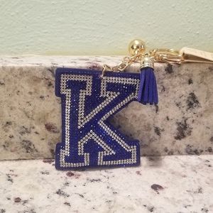 NWT Crystal Avenue University of Kentucky UK or K Bling Bejeweled Keychain